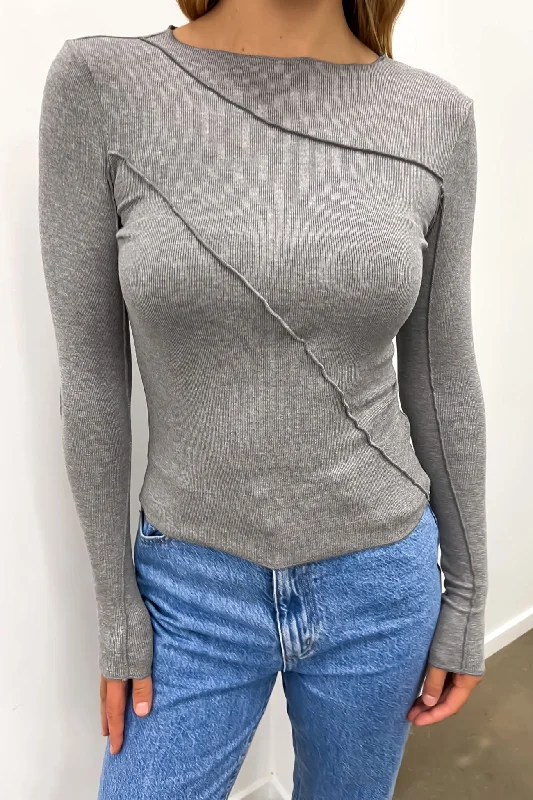 Eleni Long Sleeve Top Grey