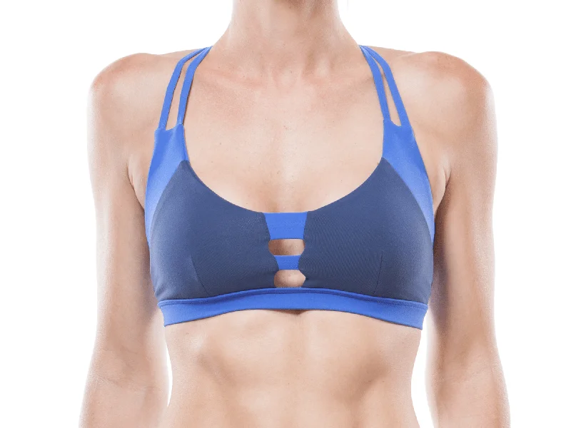 Peacock + Navy | Strappy Sports Bra