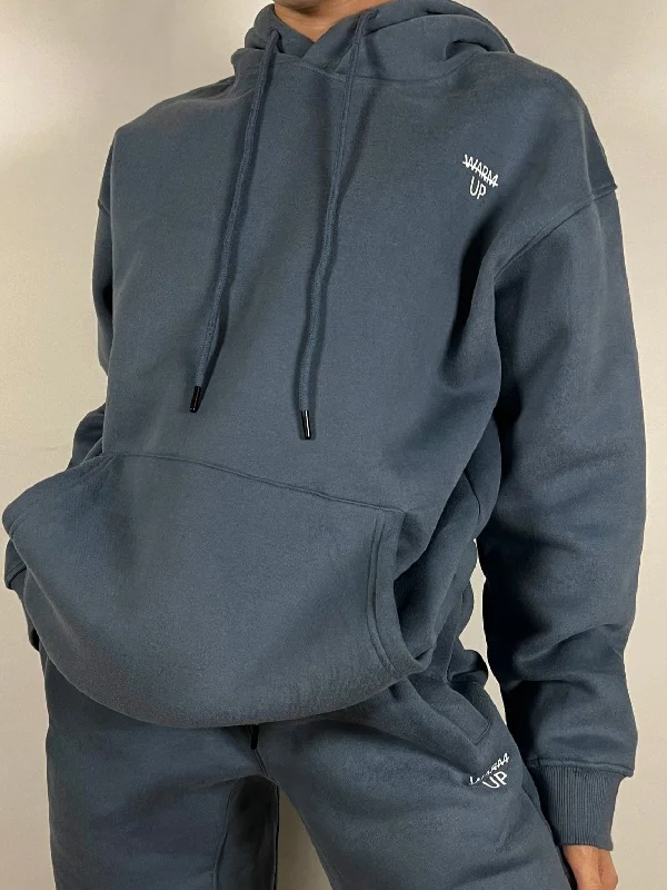 Hazy Blue Thick Oversized Hoodie