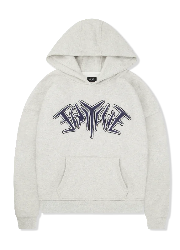 EMBROIDERY HOODIE LIGHT GREY