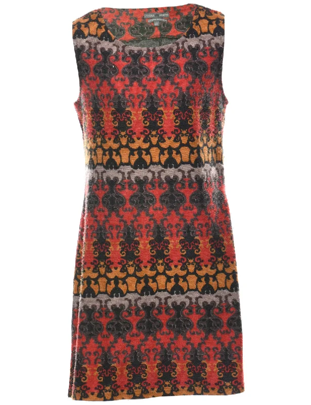 Damask Print Dress - L