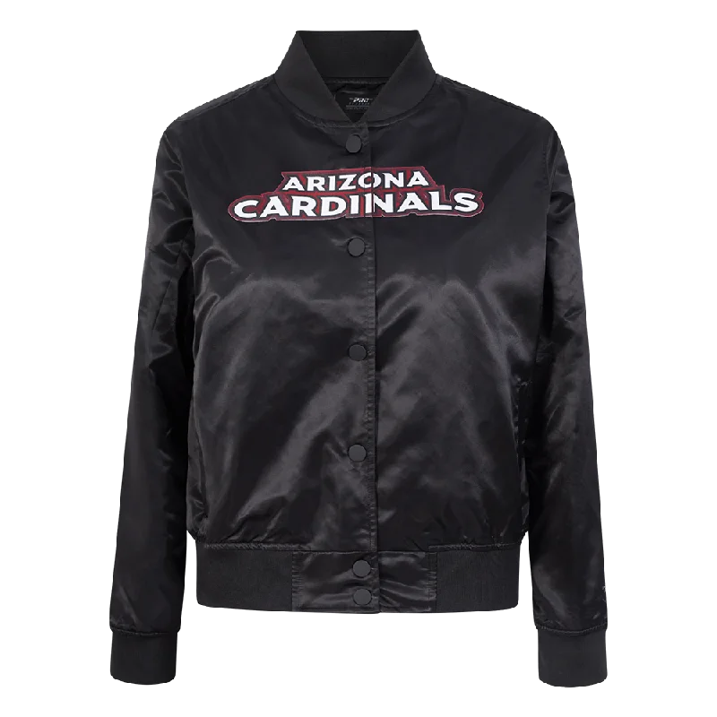 NFL ARIZONA CARDINALS CLASSIC WOMEN'S SATIN JACKET (BLACK)