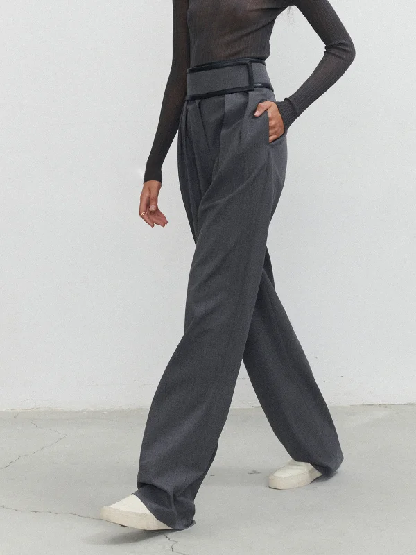 BerryBetty - Hook-and-Loop Fastener Velcro Dress Pants