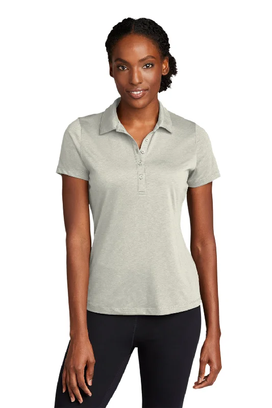 Sport-Tek Womens Strive Moisture Wicking Short Sleeve Polo Shirt - Silver Grey - Closeout