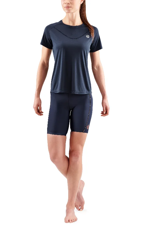 SKINS Women's Activewear Short sleeve Top 3-Series - Navy Blue