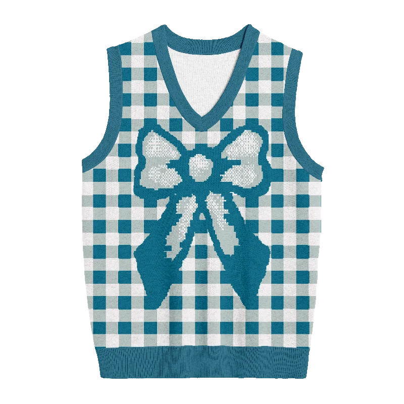 Blue Bow Knit Vest