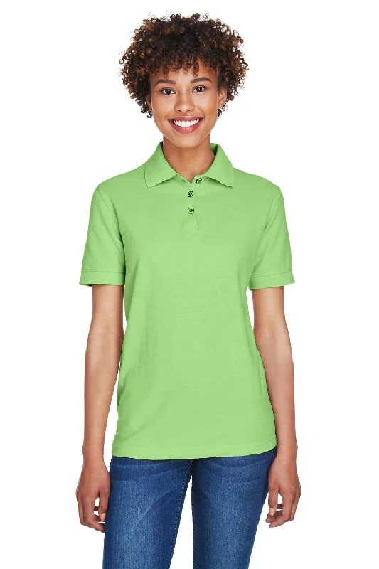 UltraClub Womens Whisper Short Sleeve Polo Shirt - Apple Green - Closeout