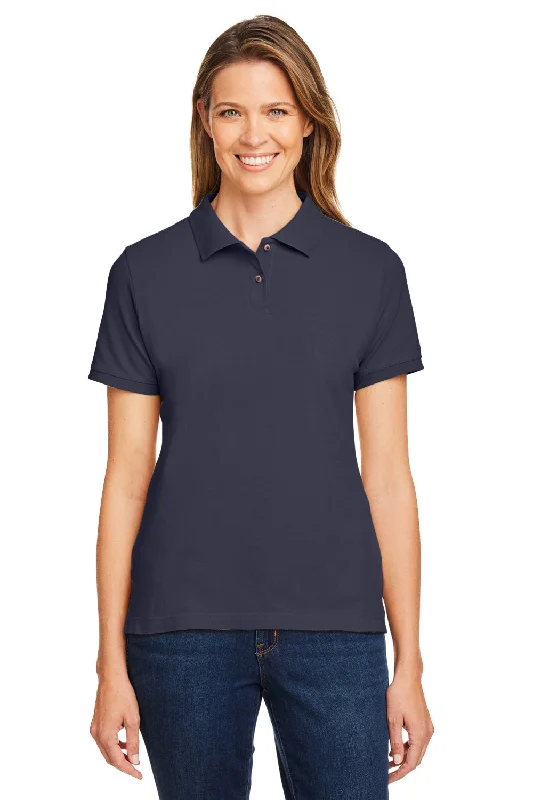 Harriton Womens Short Sleeve Polo Shirt - Navy Blue