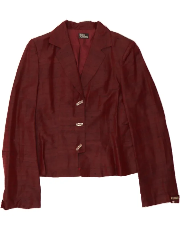 REGINA SCHRECKER Womens 3 Button Blazer Jacket IT 46 Large Maroon Flecked