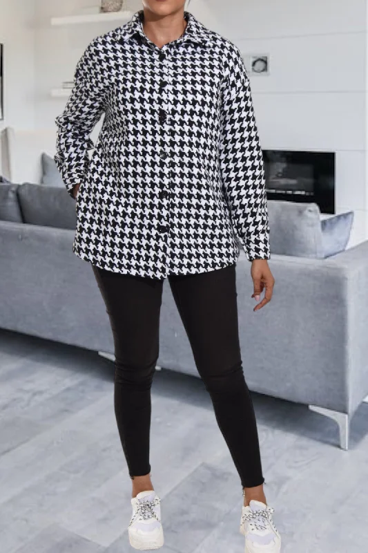 Ladies Houndstooth Pattern Blazer