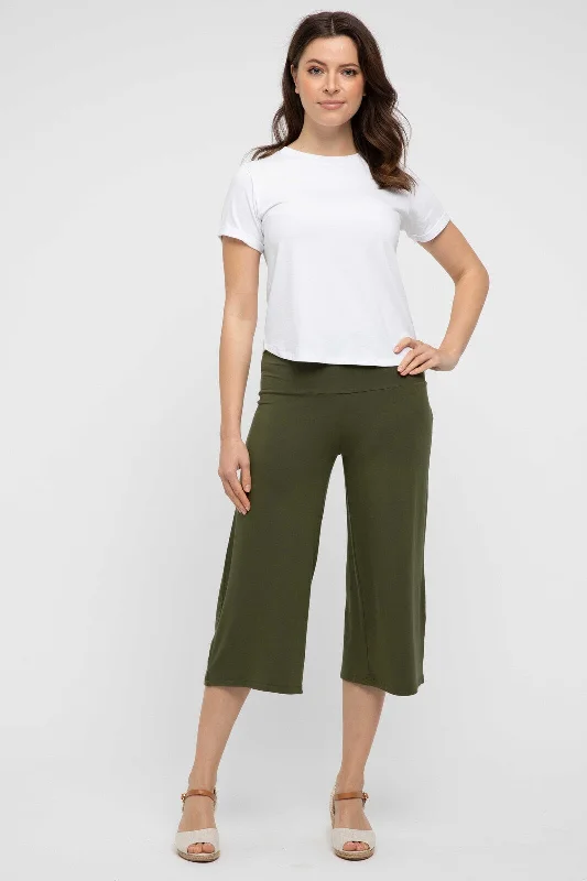 Bamboo Culottes - Dark Olive