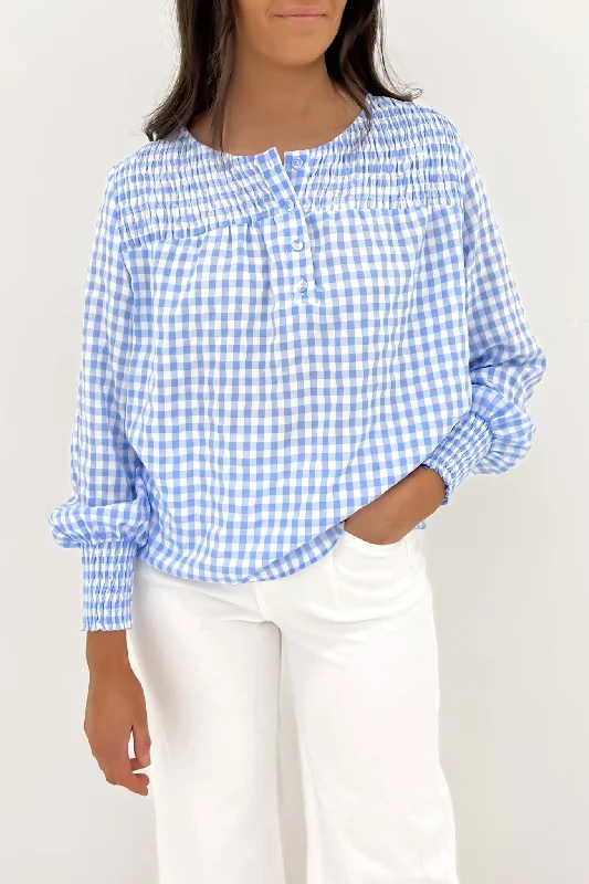 Jovie Top Blue Gingham