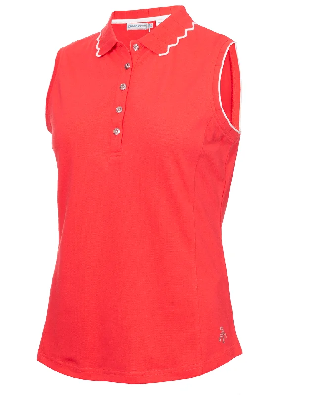 SIZE 12 - GREEN LAMB Nadia Sleeveless Club Polo 011 Poppy