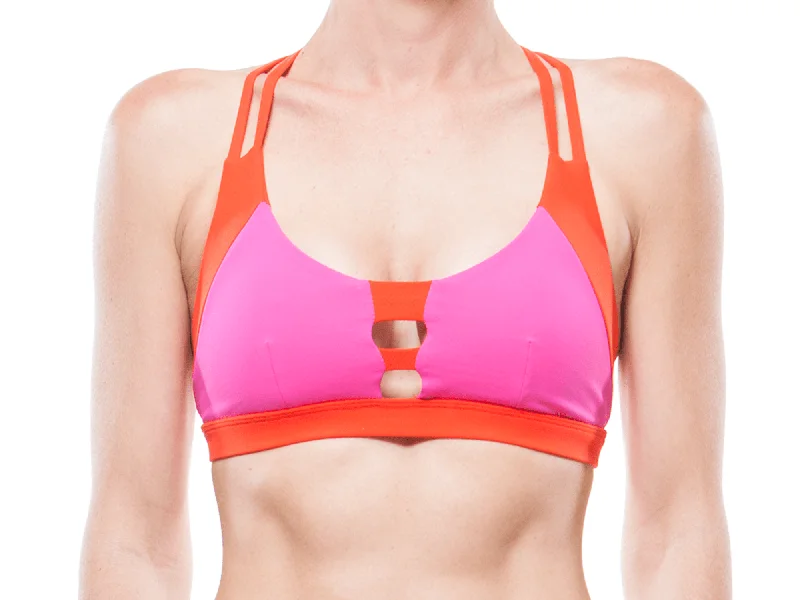 Tangerine + Pink | Strappy Sports Bra