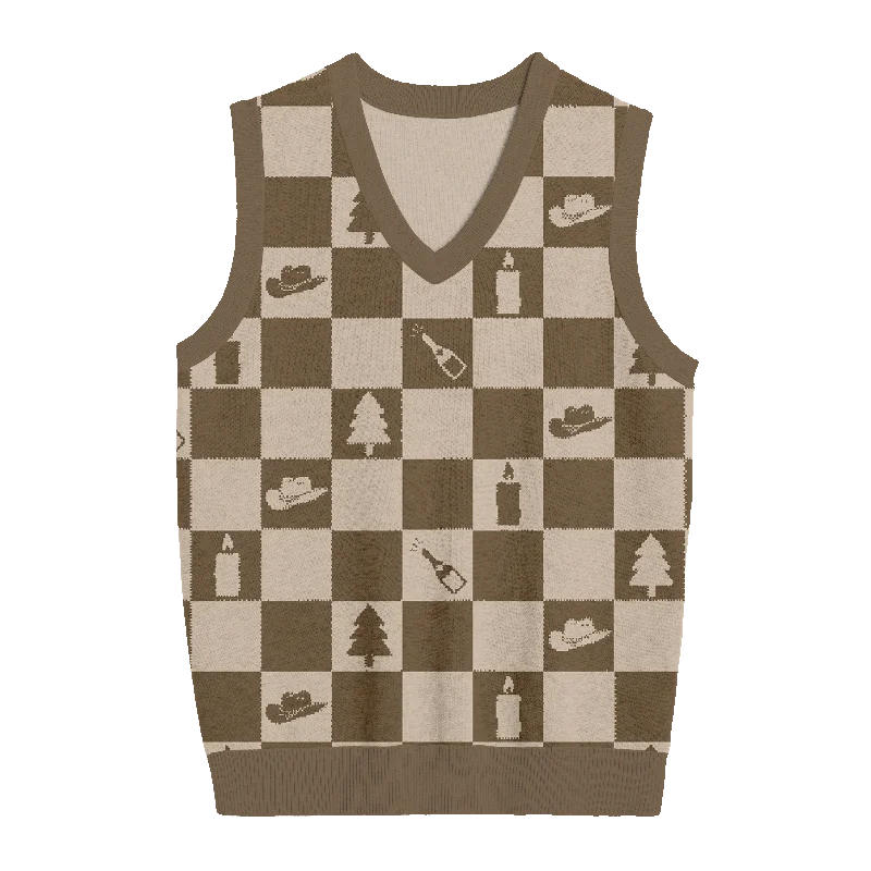 Evermore Checkered Knit Vest