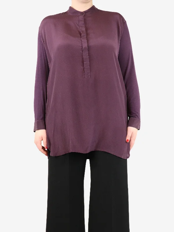 Purple silk blouse - size
