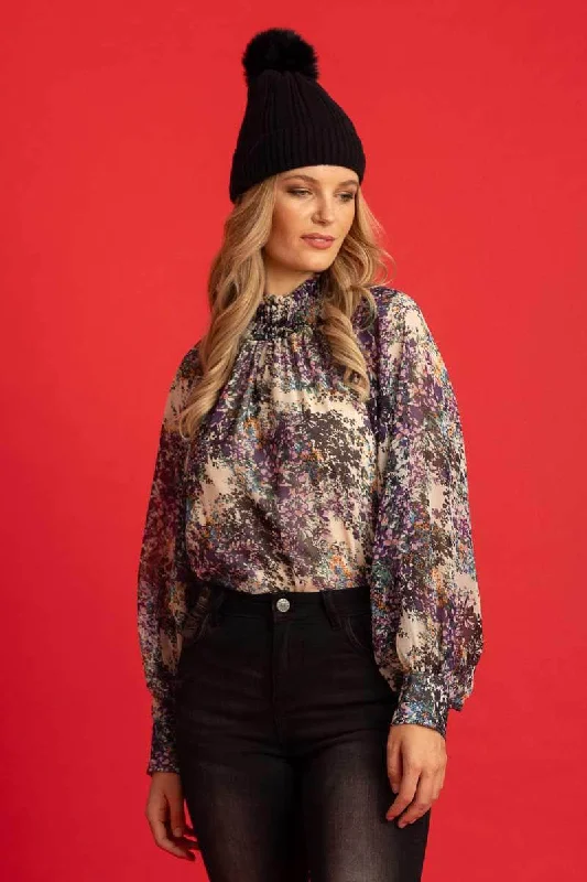 Ariana Top Purple Floral