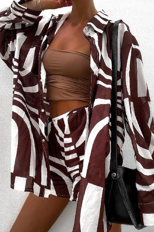 Heather Shirt - Brown Pattern