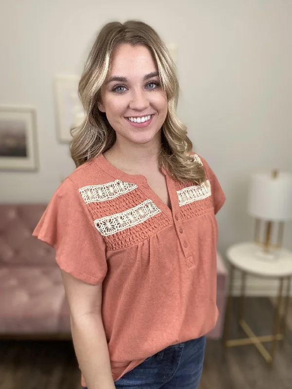 Every Breath You Take Women's Crochet Short Butterly Sleeve Top