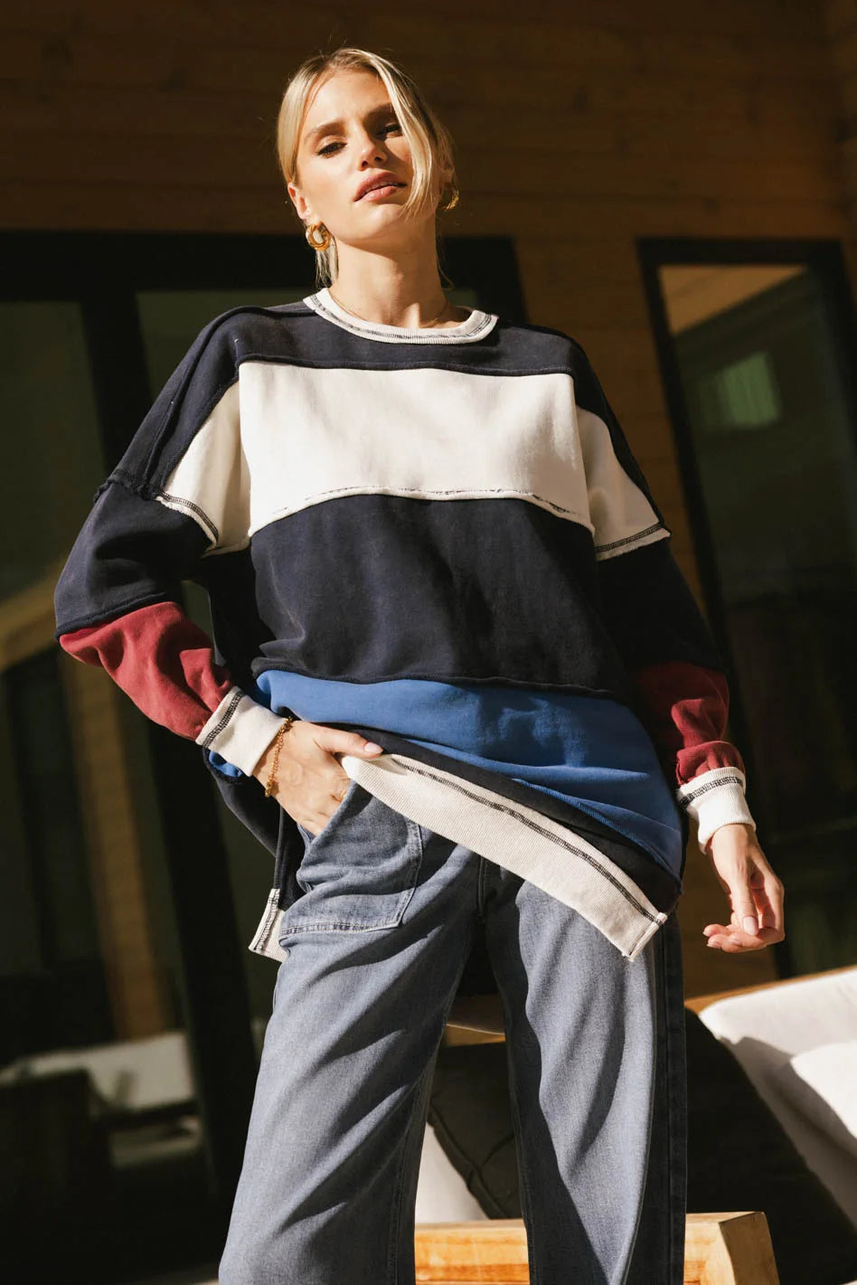 Play On Striped Crewneck - FINAL SALE
