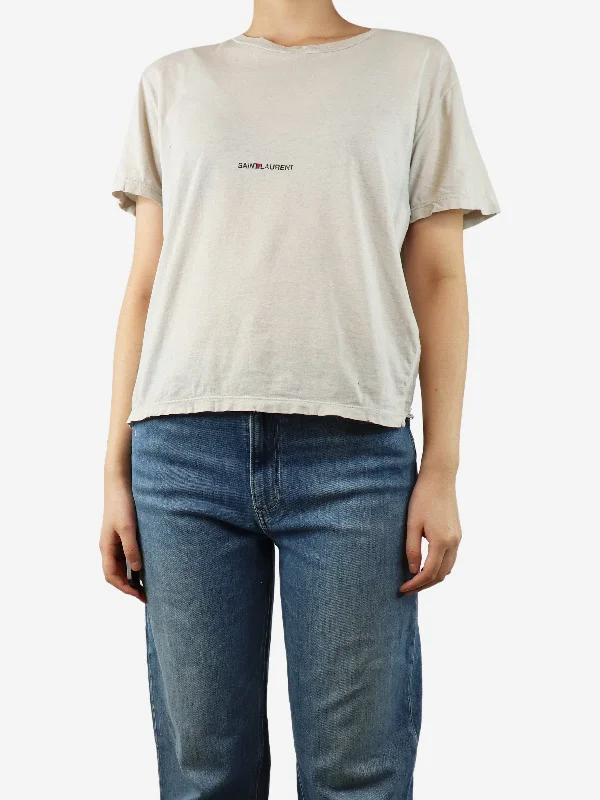 Light grey distressed t-shirt - size S