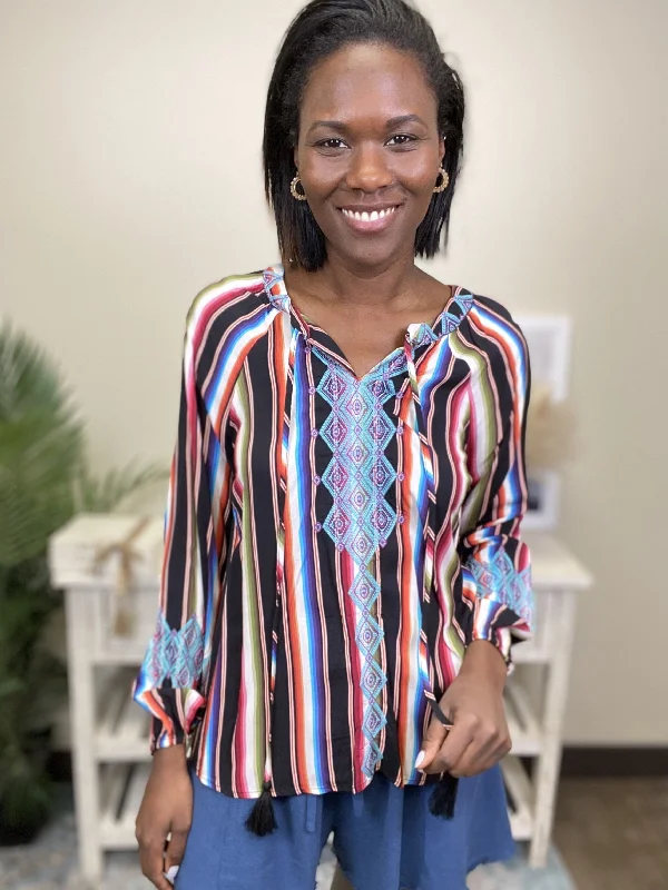 Every Single Color Women's Striped Long Sleeve Top