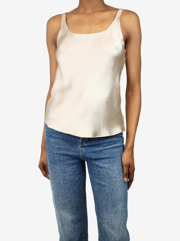 Neutral silk top - size XS