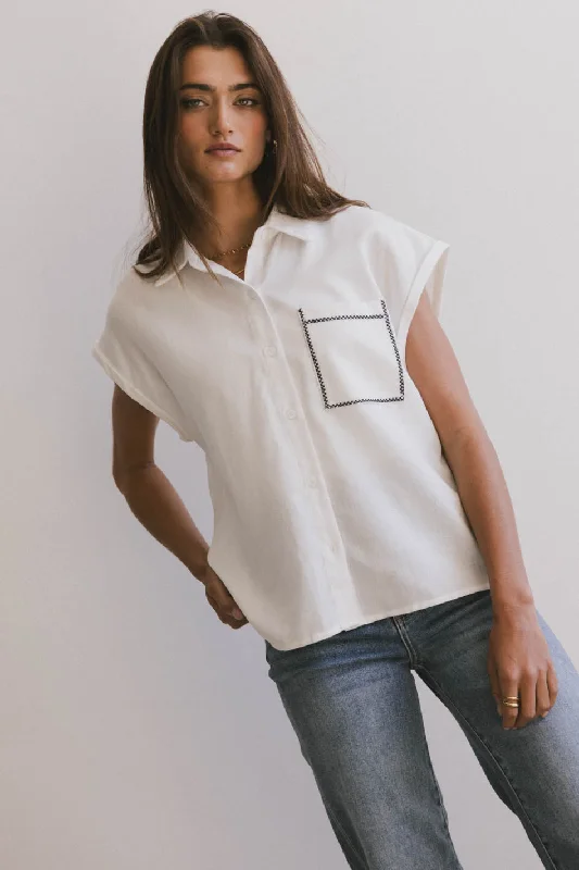 Elle Embroidered Button Up - FINAL SALE