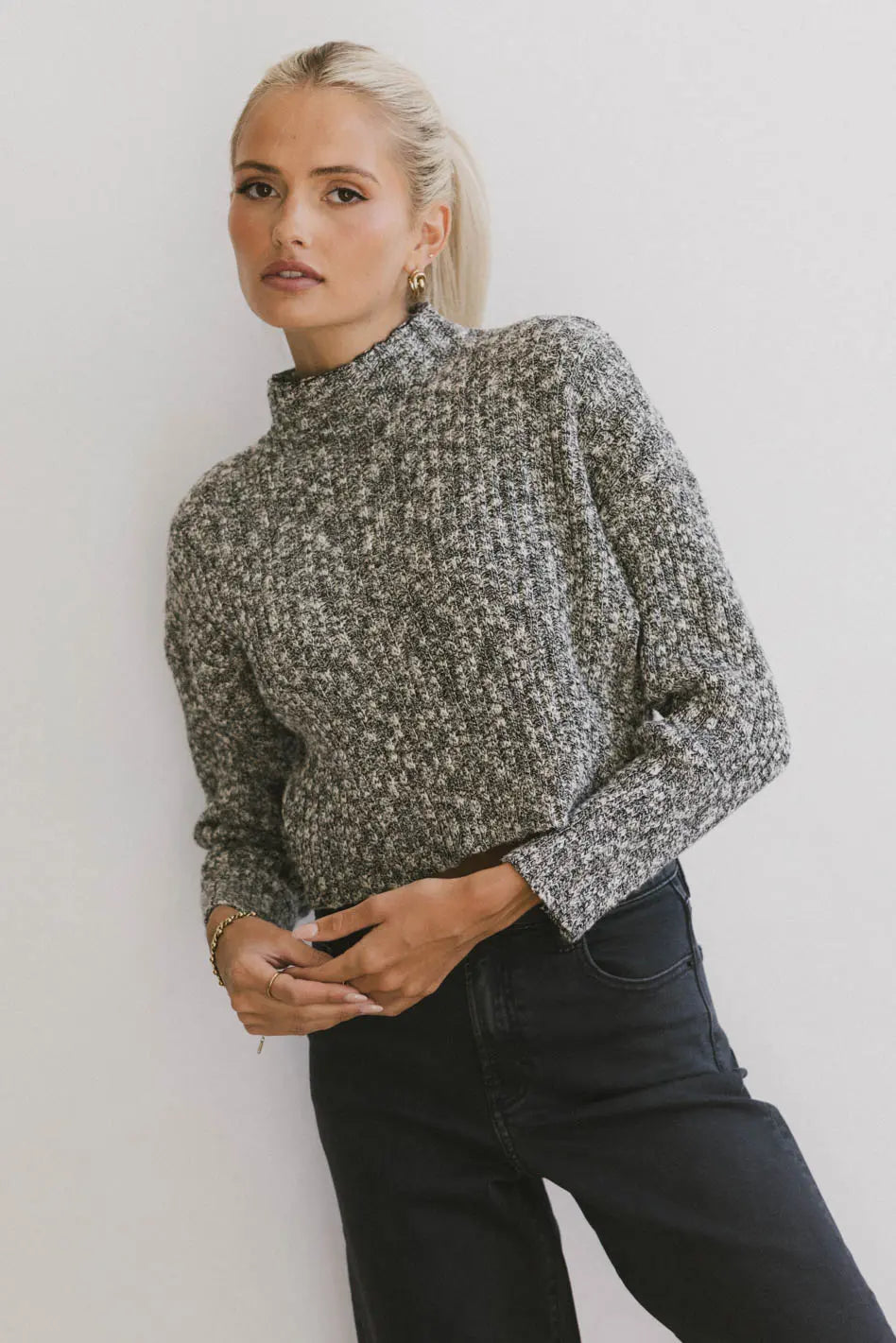 Kacee Knitted Sweater in Black - FINAL SALE