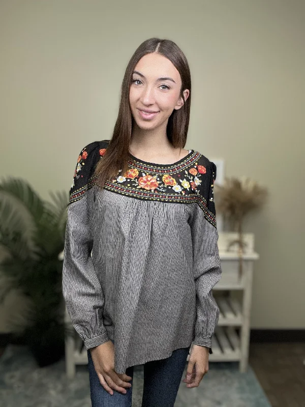 Everyone Is Jealous Women's Embroidered Long Sleeve Top