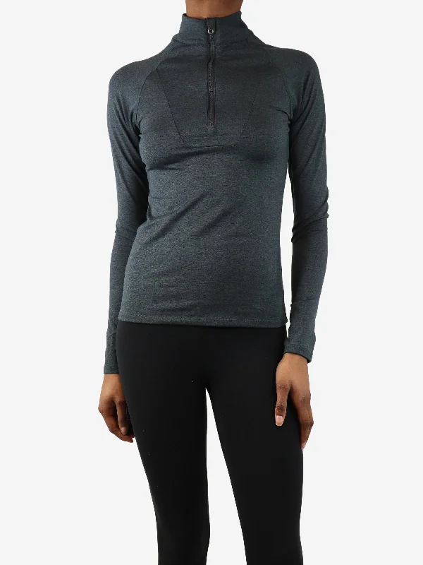 Dark grey half-zip baselayer top - size XS