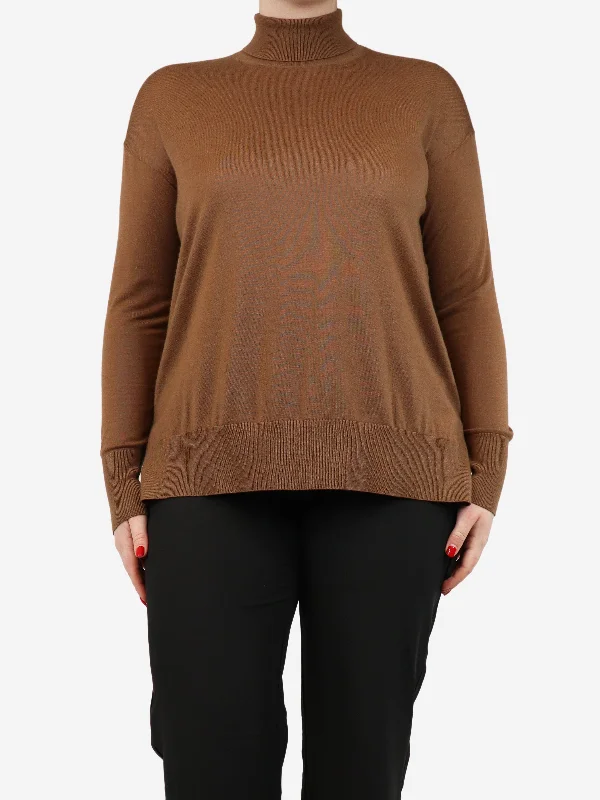 Brown high-neck top - size
